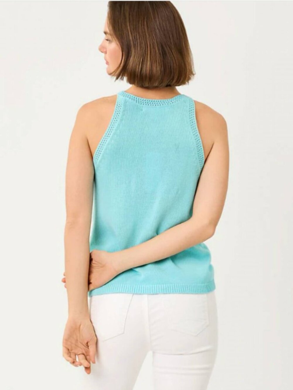 NWT Lilly Pulitzer Emra Sweater Tank Day Dream Blue Lighthouse Jacquard M - Picture 2 of 3